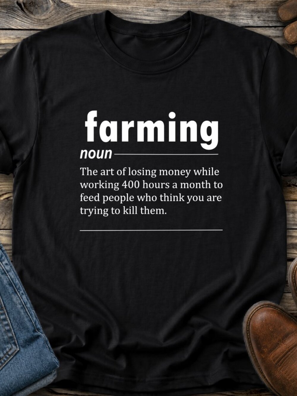Farming Definition TShirt Graphic Tee Unisex Funny Western Country Farm Life